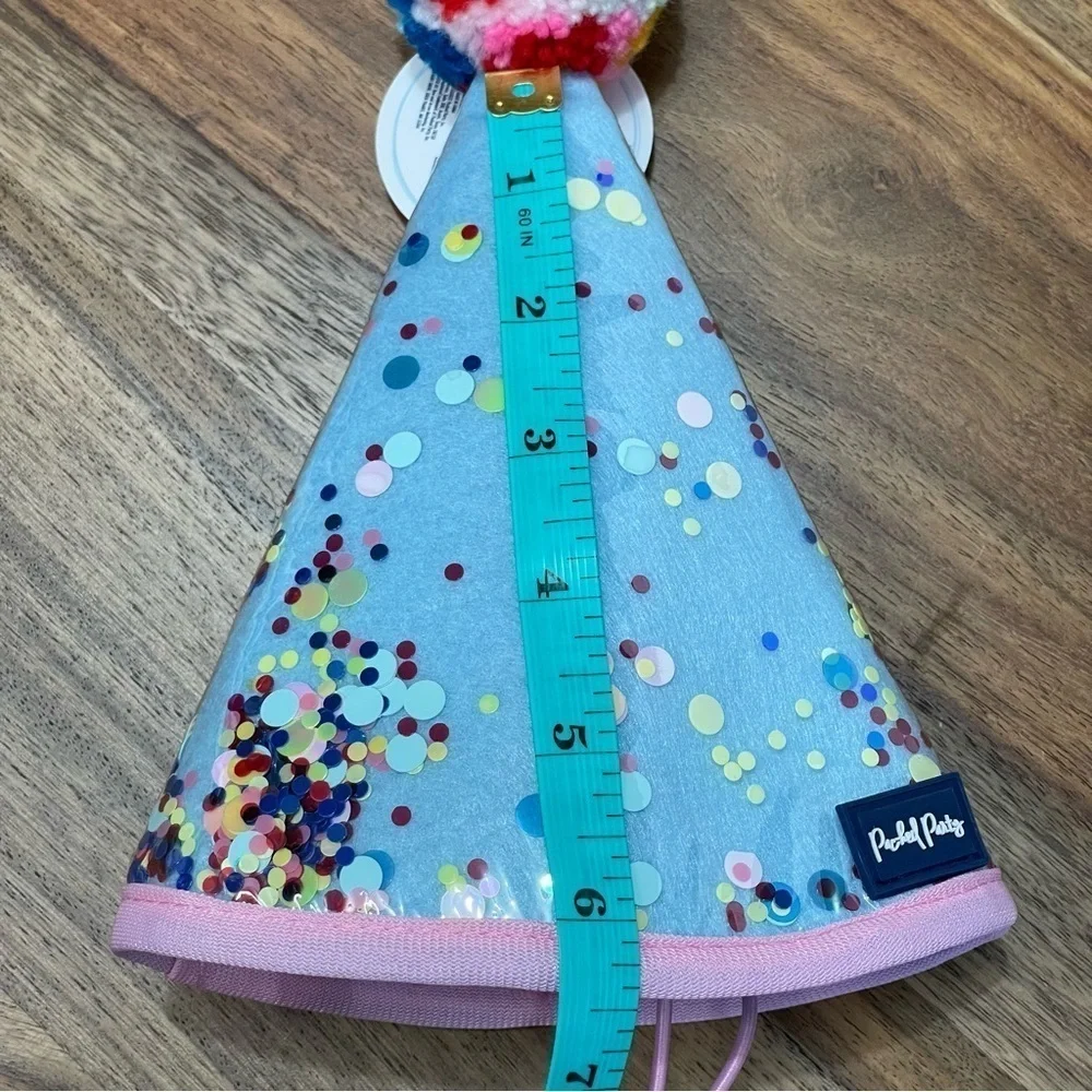 Packed‎ Party Pup Adjustable Strap Party Hat Multi Color Confetti Rainbow NWT